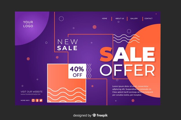 Flat sale landing page template