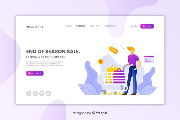 Flat sale landing page template