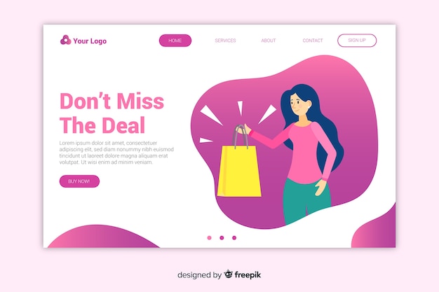 Flat sale landing page template