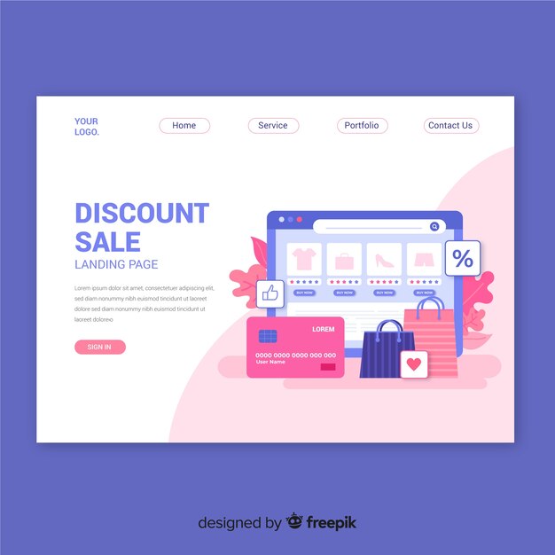 Flat sale landing page template