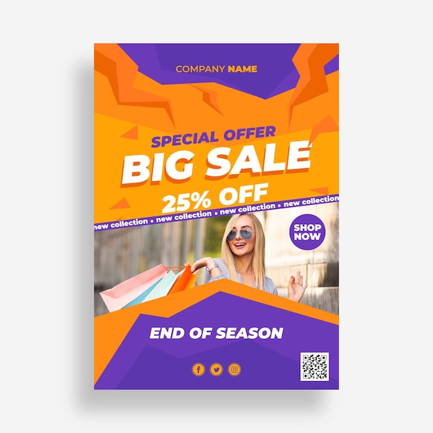 Flat sale poster with photo