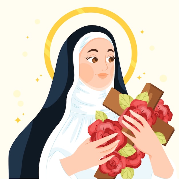 Flat santa rosa de lima illustration