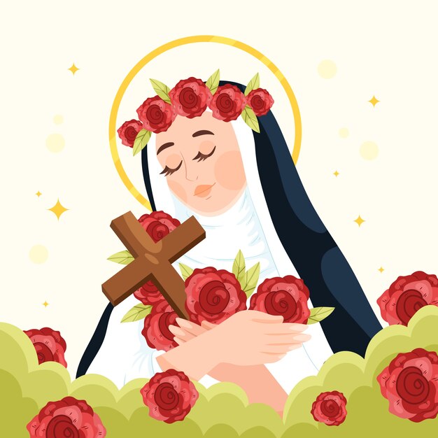 Flat santa rosa de lima illustration