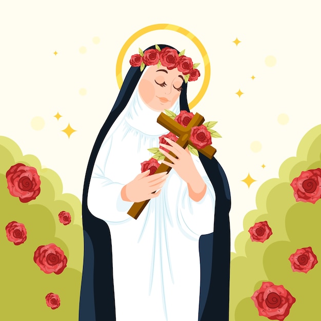 Free Vector flat santa rosa de lima illustration