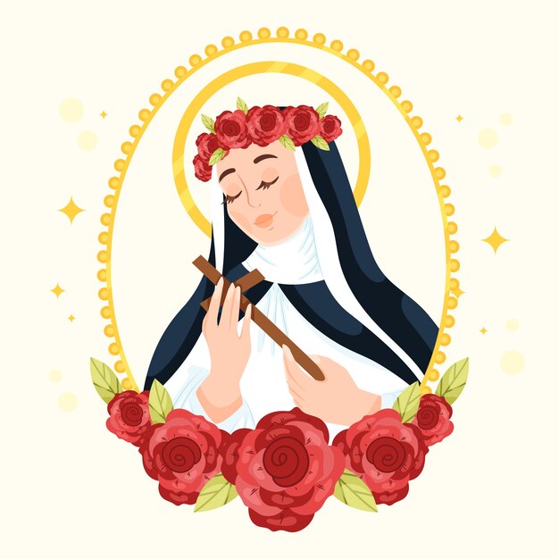 Flat santa rosa de lima illustration