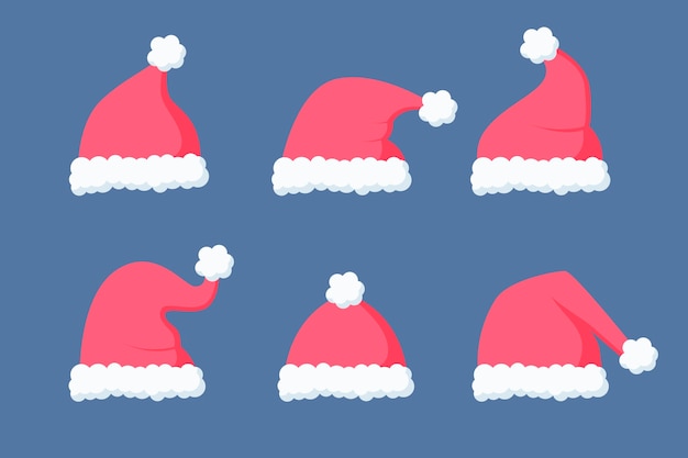 Flat santa's hat collection