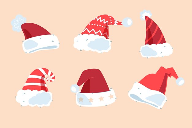 Flat santa's hat collection