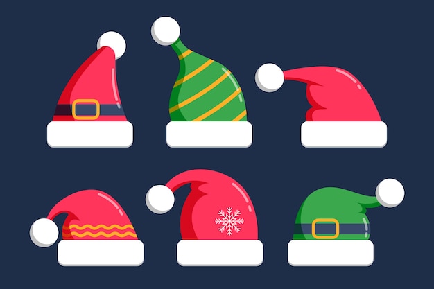 Flat santa's hat collection