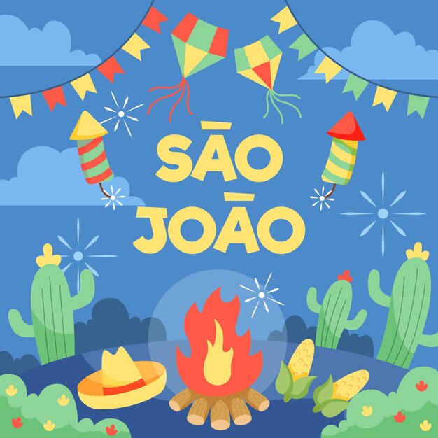 Flat sao joao illustration