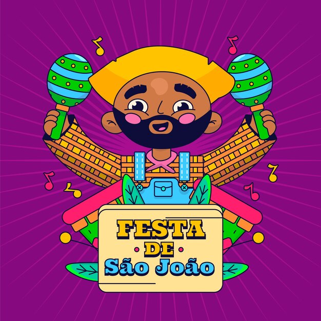 Flat sao joao illustration