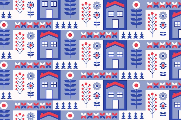 Free Vector flat scandinavian design pattern