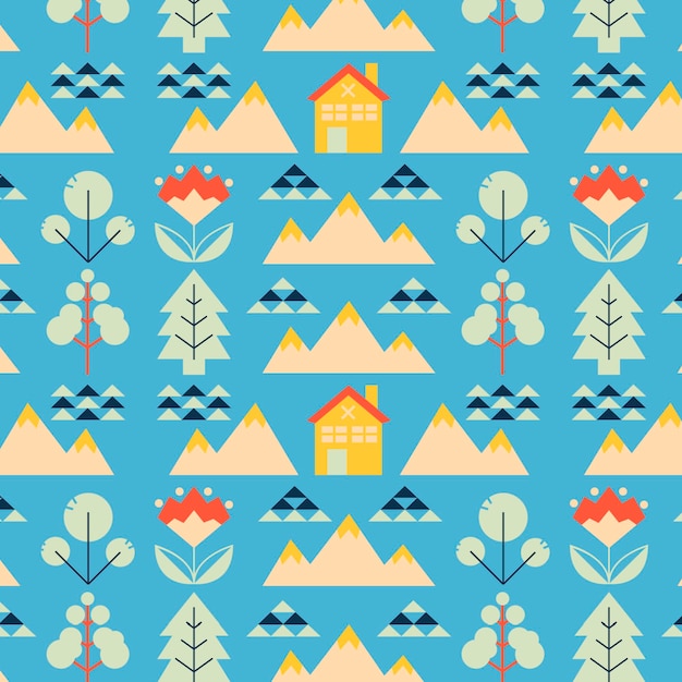 Flat scandinavian design pattern