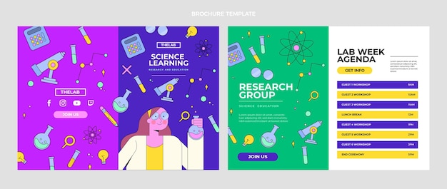 Free vector flat science brochure