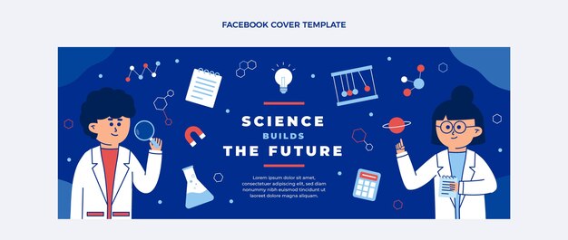 Flat science facebook cover