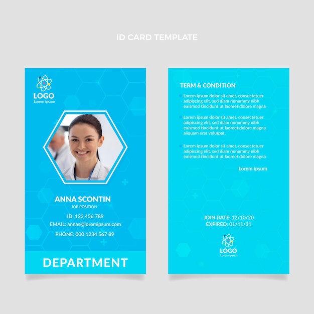 Flat science id card template