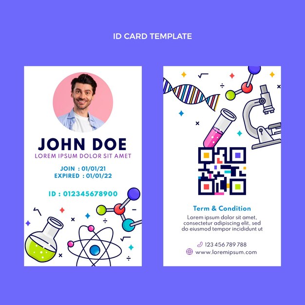 Flat science id card