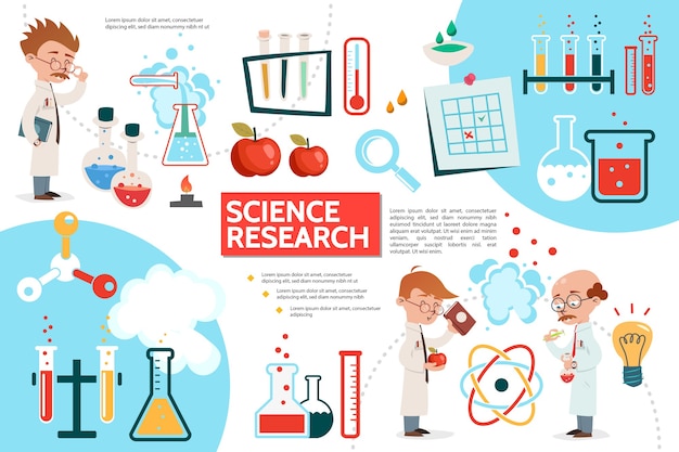 Flat science infographic template 