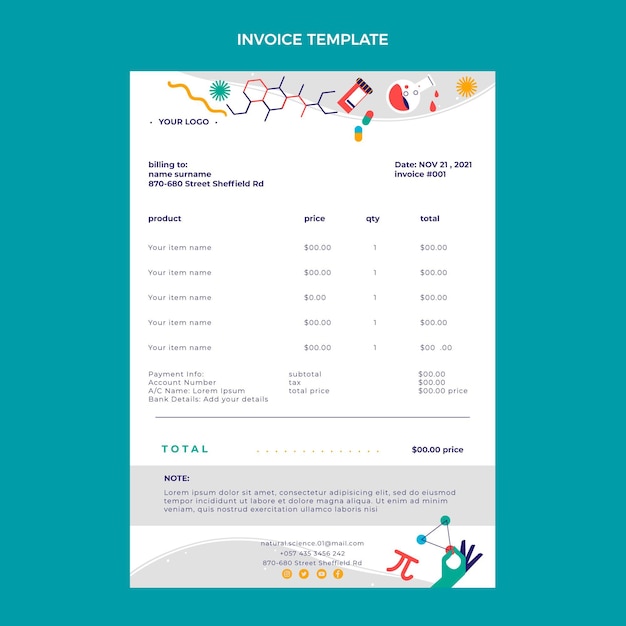 Flat science invoice