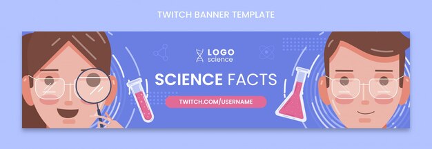 Flat science twitch banner