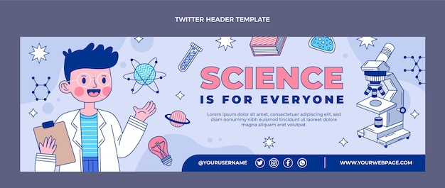 Flat science twitter header