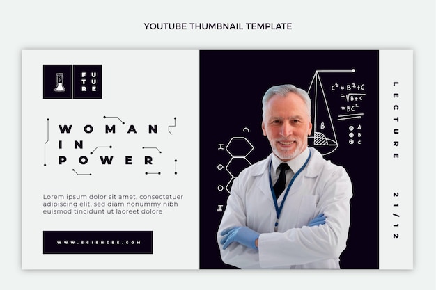 Free Vector flat science youtube thumbnail