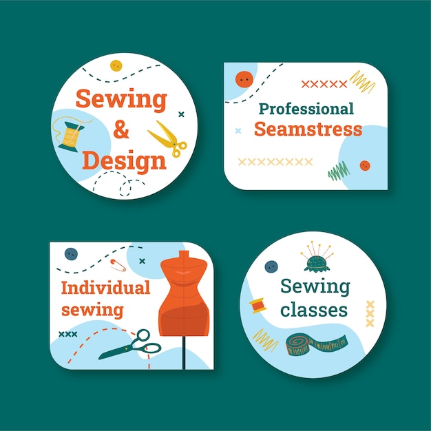 Flat seamstress badges collection