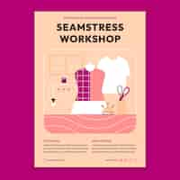 Free vector flat seamstress poster template