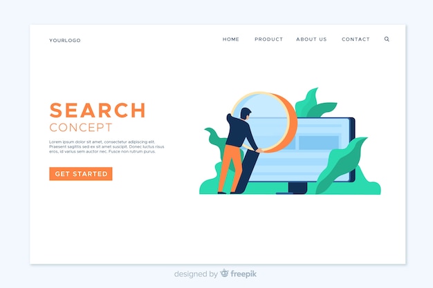 Flat search landing page template