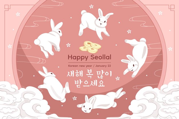 Flat seollal background