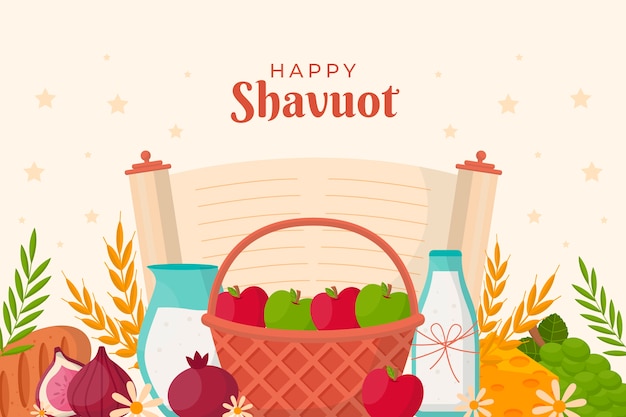 Free vector flat shavuot background