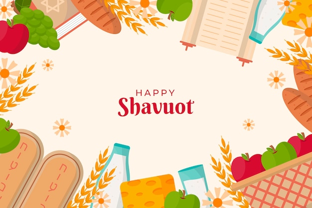 Free vector flat shavuot background