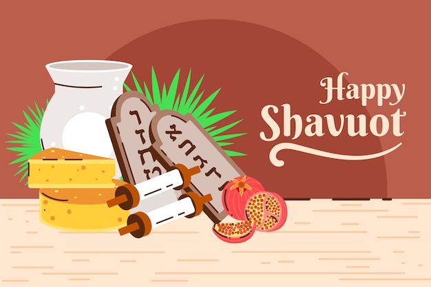 Free vector flat shavuot background