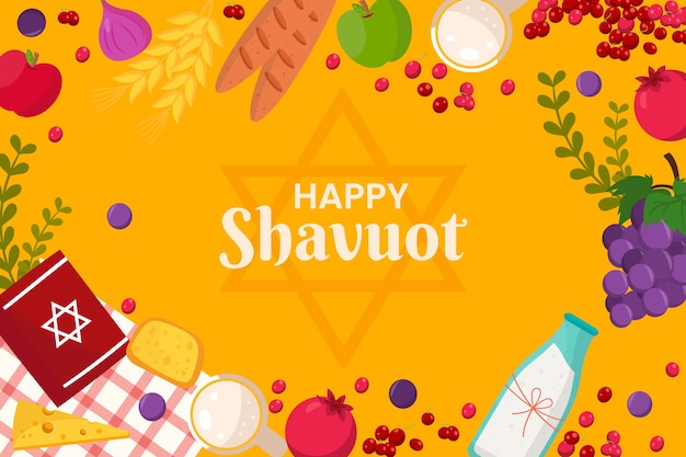 Free vector flat shavuot background