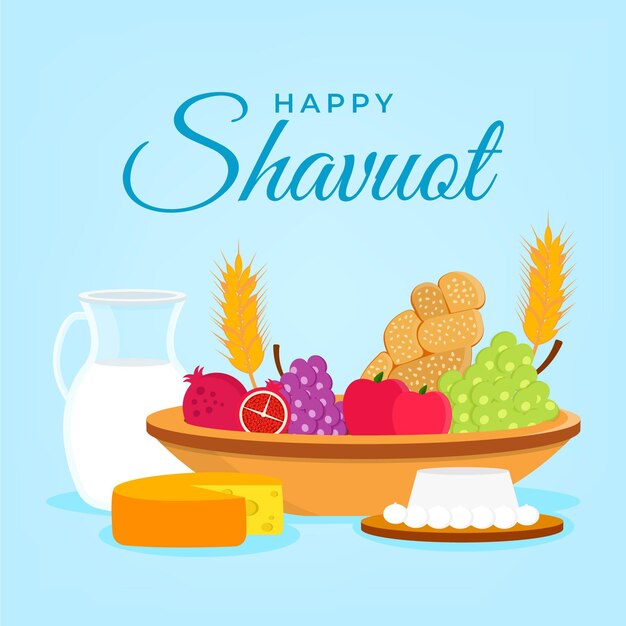 Free vector flat shavuot illustration