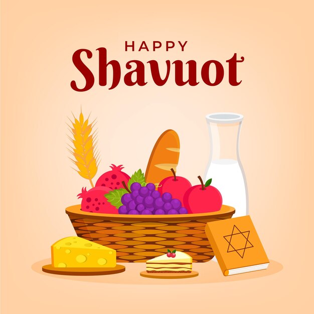 Free vector flat shavuot illustration