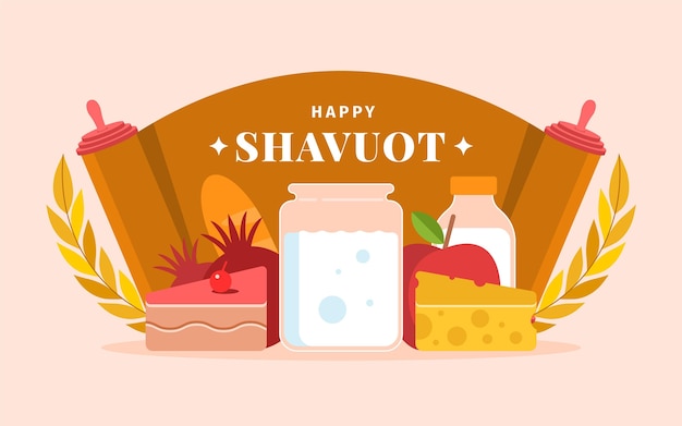 Free Vector flat shavuot illustration