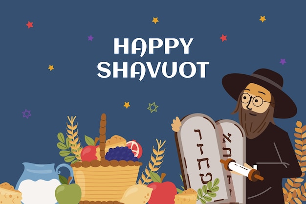 Free vector flat shavuot illustration