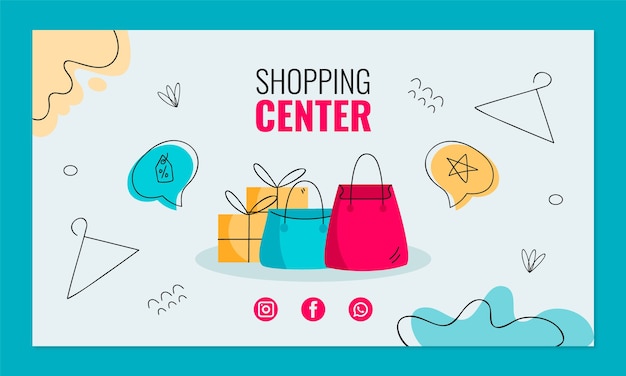 Free Vector flat shopping center twitch background