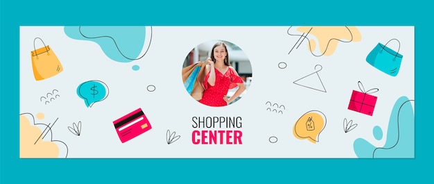 Flat shopping center twitter header