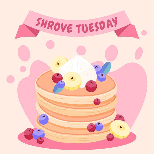 Flat shrove tuesday illustration