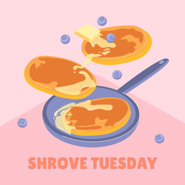 Free Vector flat shrove tuesday illustration