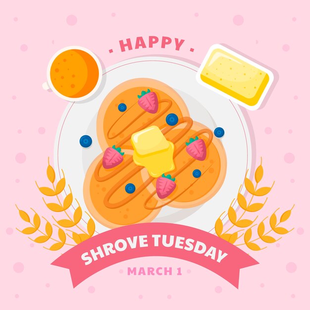 Flat shrove tuesday illustration