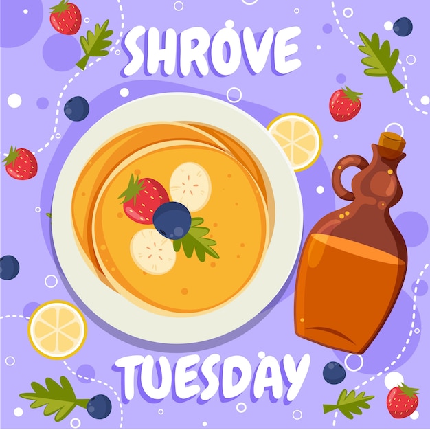 Flat shrove tuesday illustration