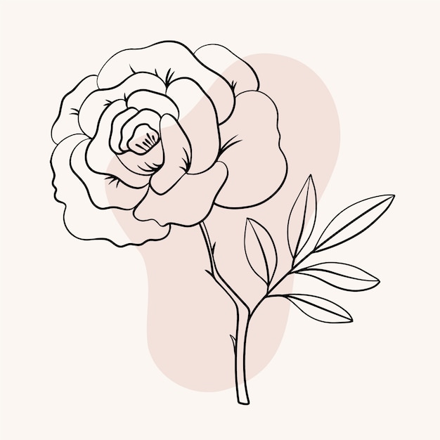 Free Vector flat simple flower outline illustration