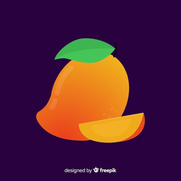 Flat simple orange mango background