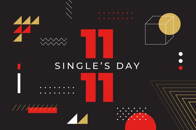 Flat single's day background