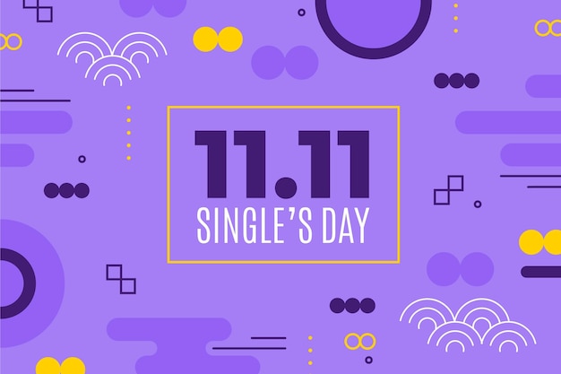 Flat single's day background