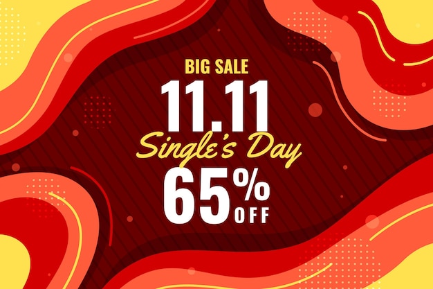 Flat single's day sale background