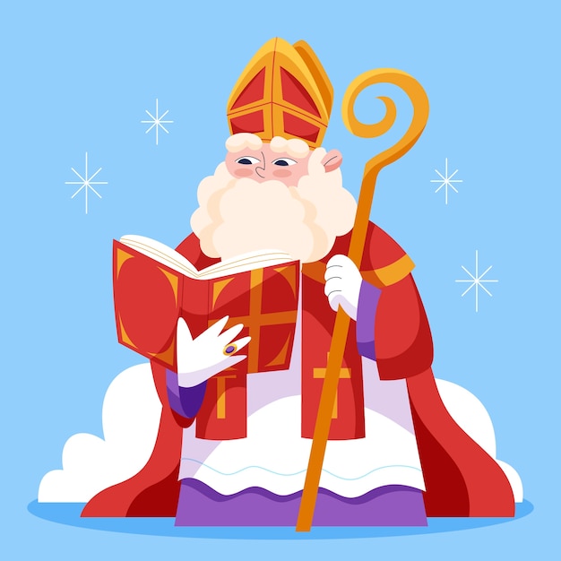 Flat sinterklaas illustration