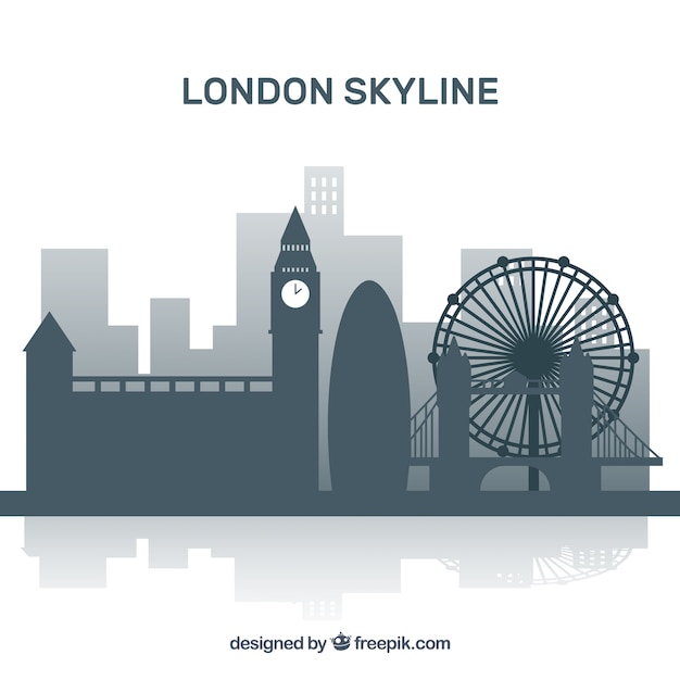 Free vector flat skyline of london